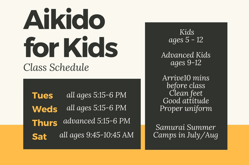 aikido for kids class schedule